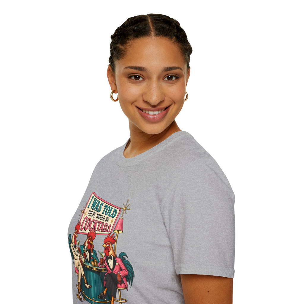 I Was Told There Would Be Cocktails T-Shirt | Retro Flamingo Bar Cocktail Tee