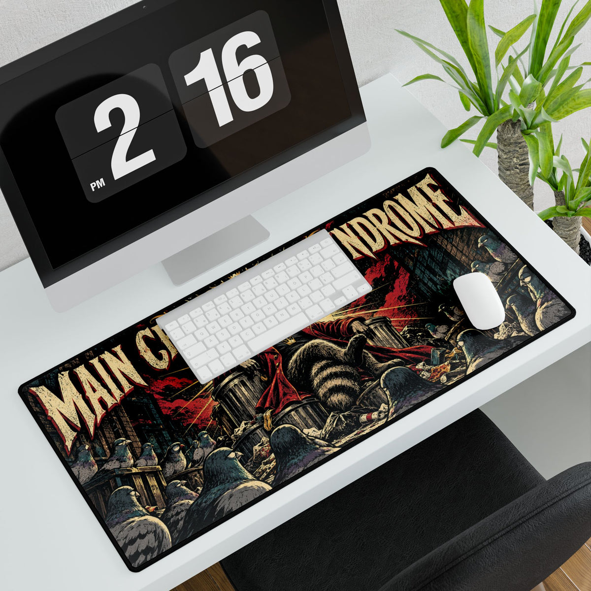 Main Character Syndrome | Epic Raccoon Throne Gaming Mouse Pad