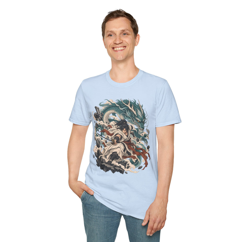 Mythic Dragon Warrior | Japanese Samurai and Serpent T Shirt