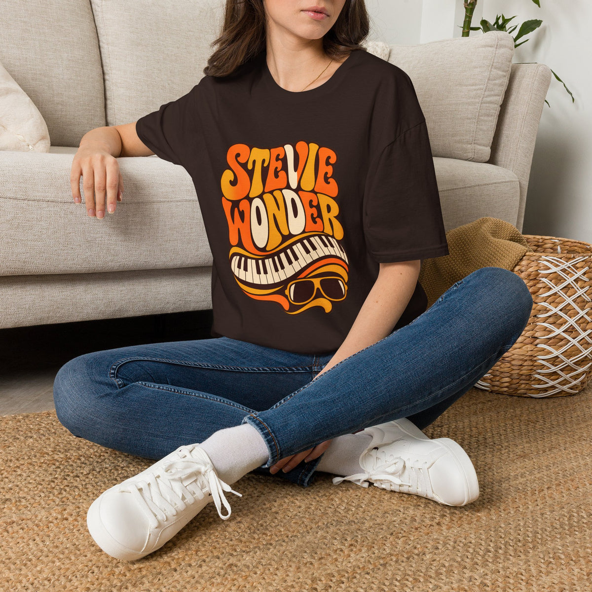 Stevie Wonder Piano Psychedelic Retro Band T-Shirt