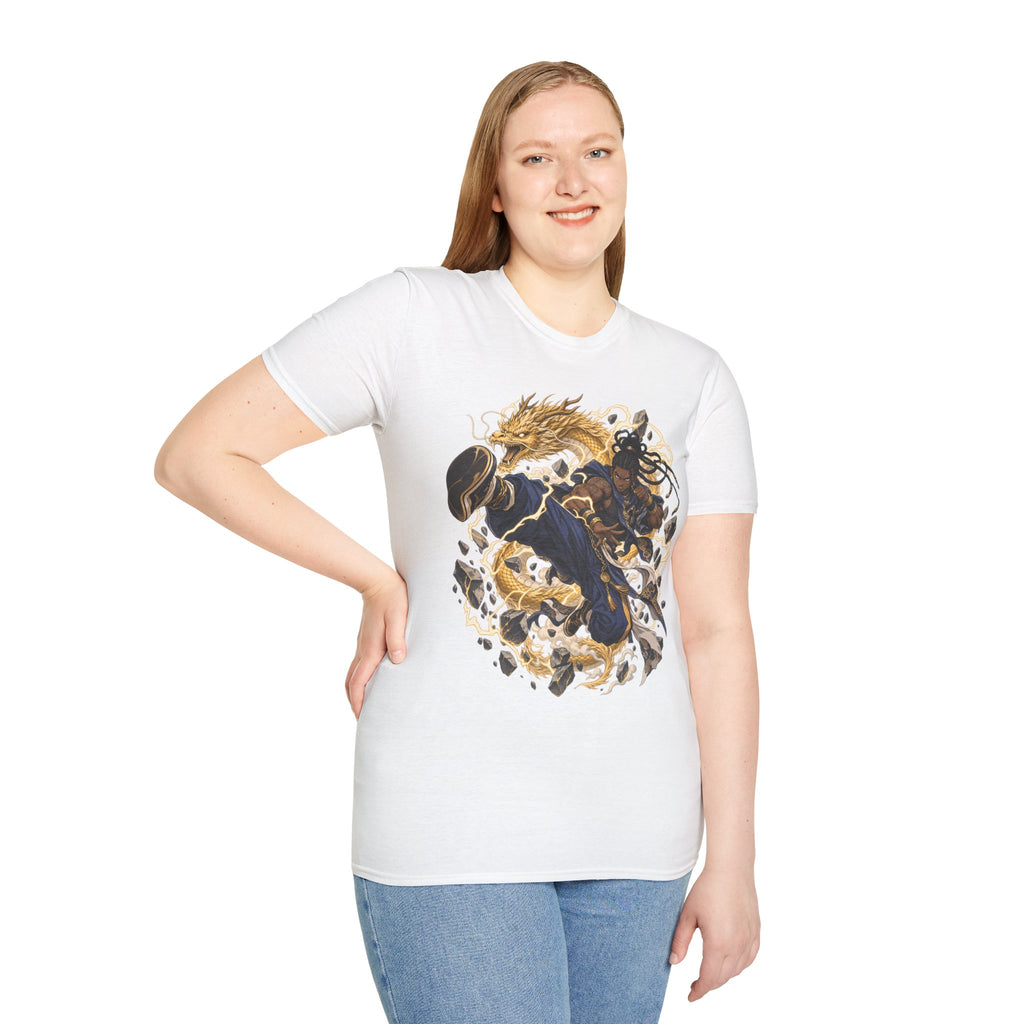Golden Dragon | Ninja Dragon Kick | Martial Arts Warrior T Shirt
