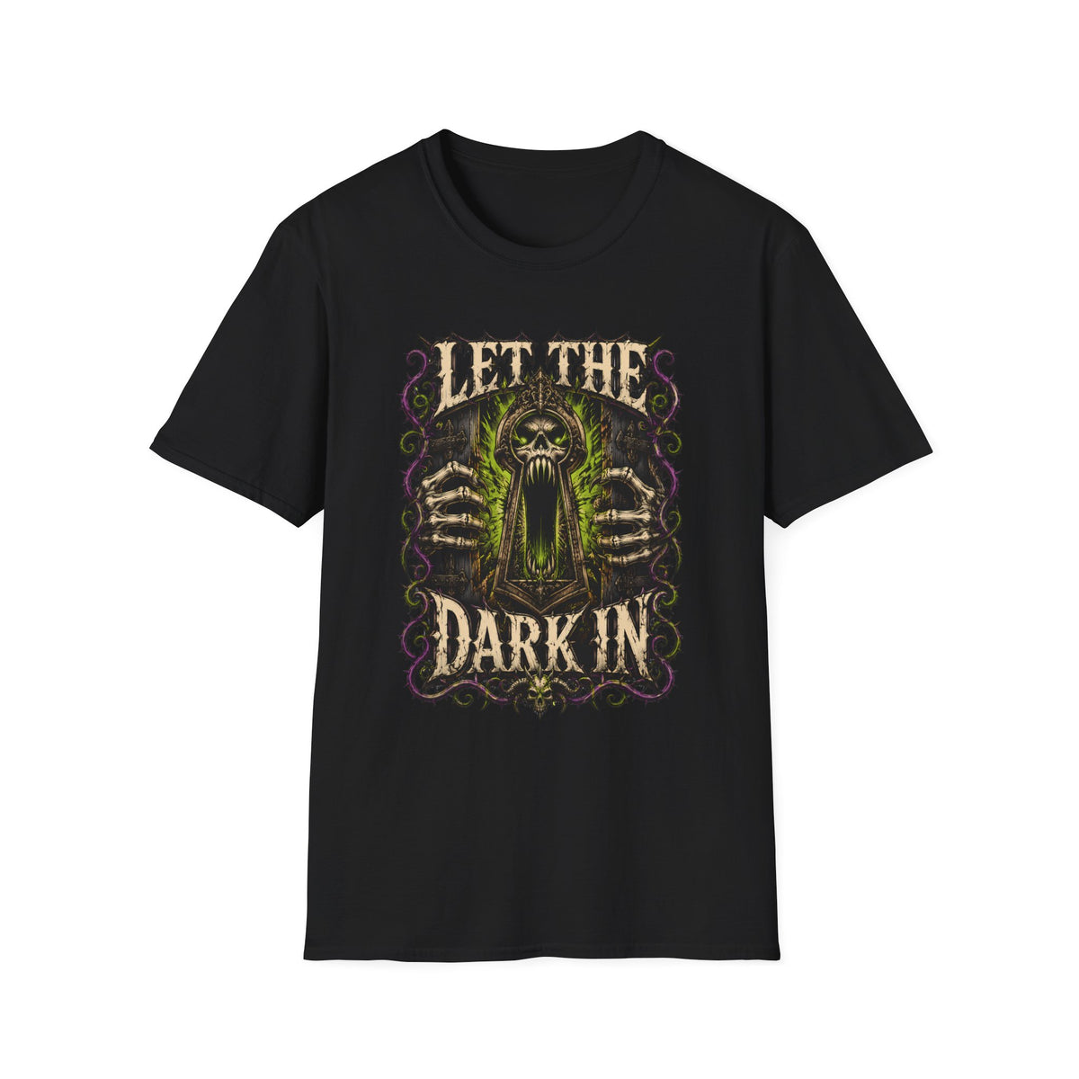 Let The Dark In T-Shirt - Gothic Grunge Skull Tee
