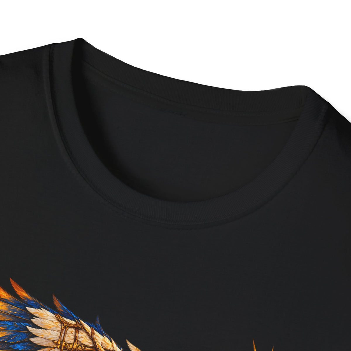 Icarus Greek Mythology T-Shirt, Feather Wings and Golden Sun Art
