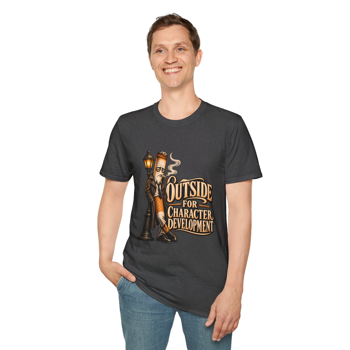 Outside for Character Development | Humorous Vintage Cigarette Graphic