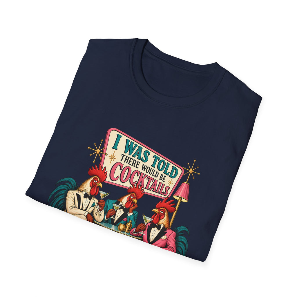 I Was Told There Would Be Cocktails T-Shirt | Retro Flamingo Bar Cocktail Tee