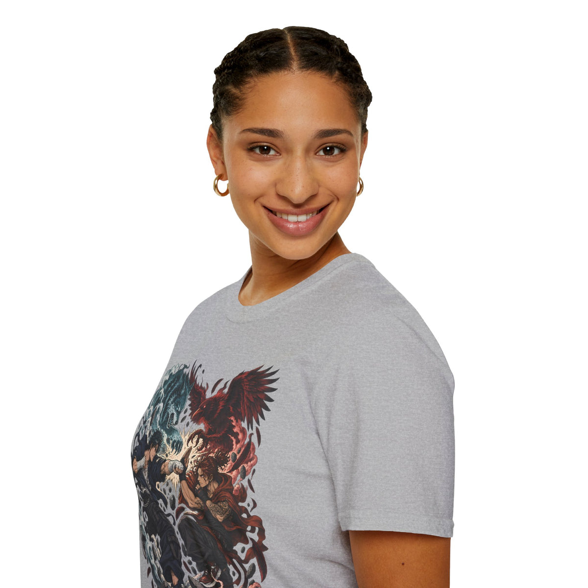 Yin Yang | Wolf Demon vs Phoenix | Japanese Anime Ninja T Shirt