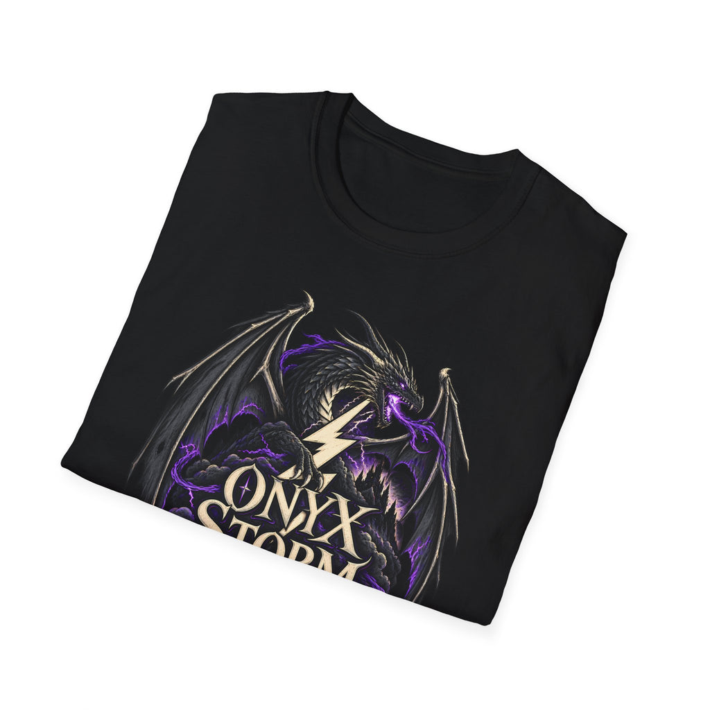 Onyx Storm Dragon T-Shirt | Book Inspired Gothic Lightning Fantasy Tee