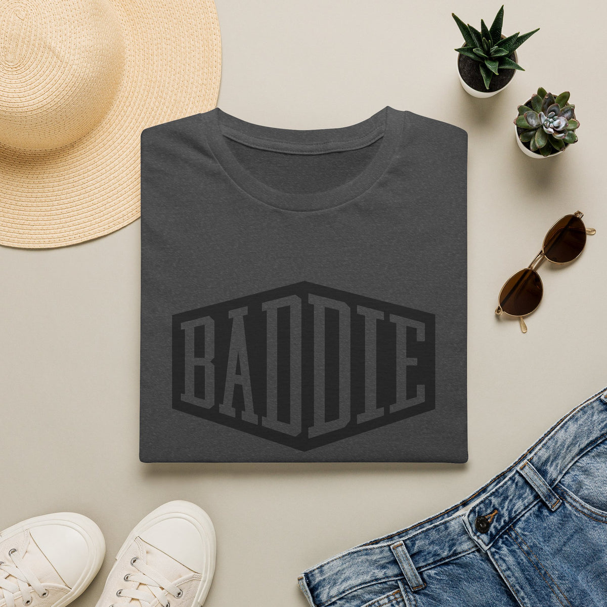 Baddie GTA 6 Inspired Graphic T-Shirt - Bold Retro Shield Logo