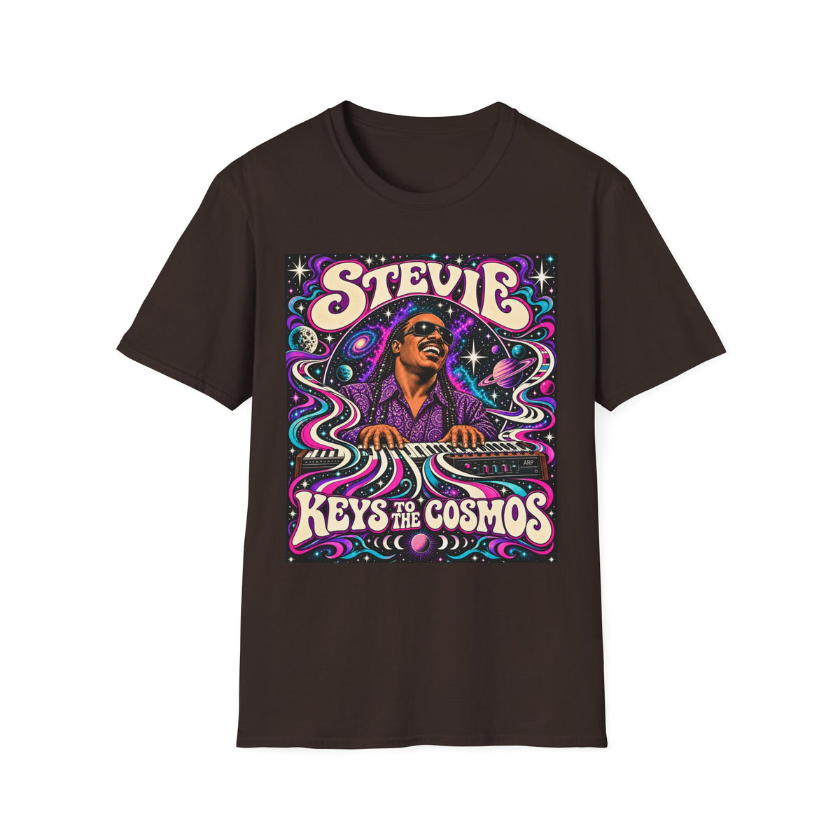 Stevie Keys to the Cosmos T-Shirt — Retro Psychedelic Music Tribute Tee