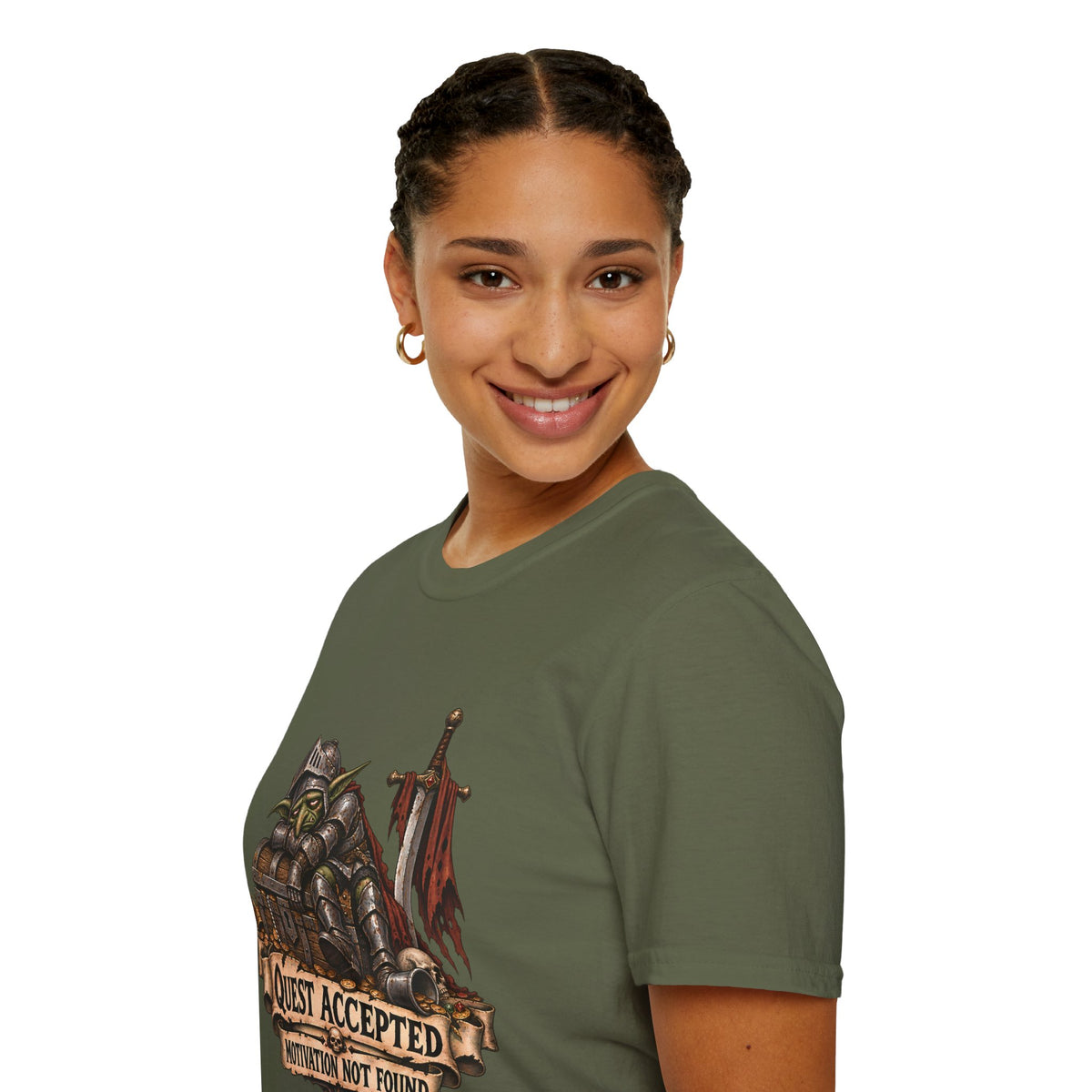 Quest Accepted T‑Shirt | Fantasy Gamer Tee (Motivation Not Found)