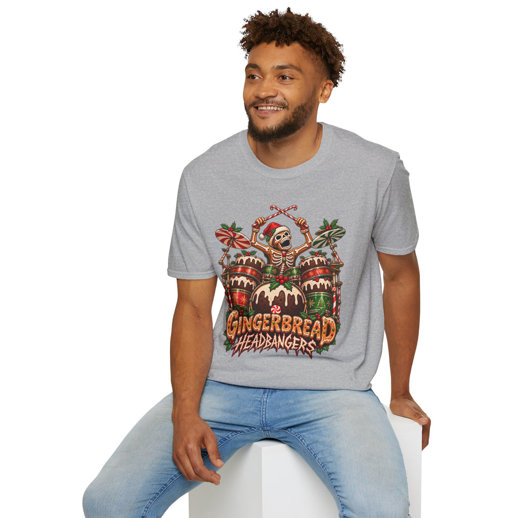 Gingerbread Headbangers | Drummer Christmas T-Shirt