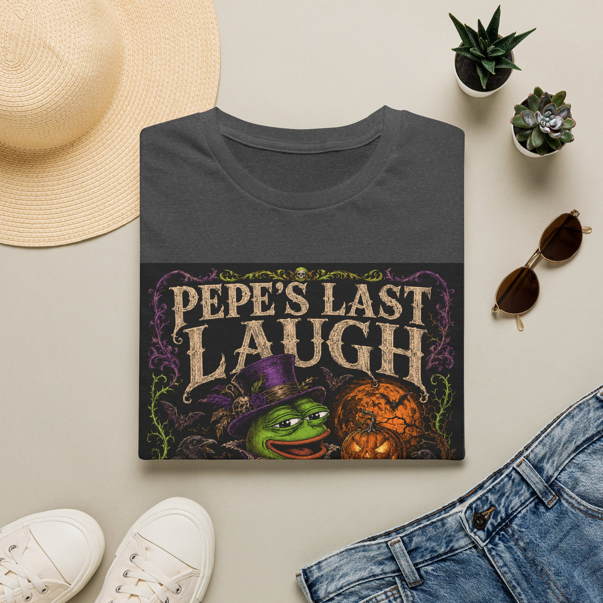 Pepe's Last Laugh T-Shirt — Halloween Witch Frog Graphic Tee