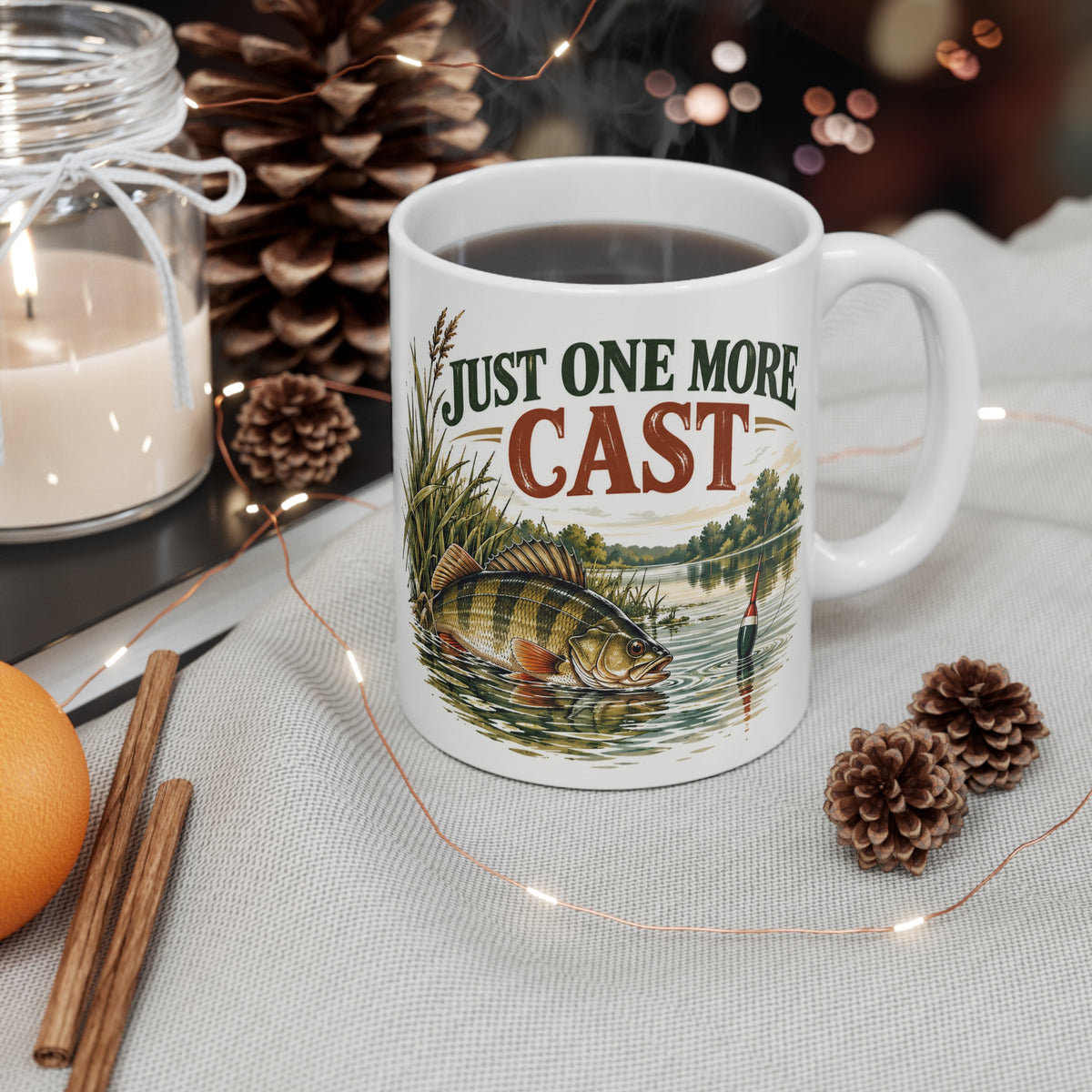 Just One More Cast | Funny Fishing Coffee Gift (11oz)