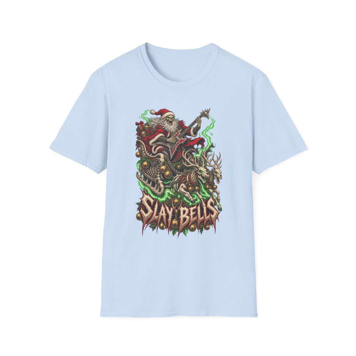 Slay Bells | Santa Clauses Horror Christmas T-Shirt