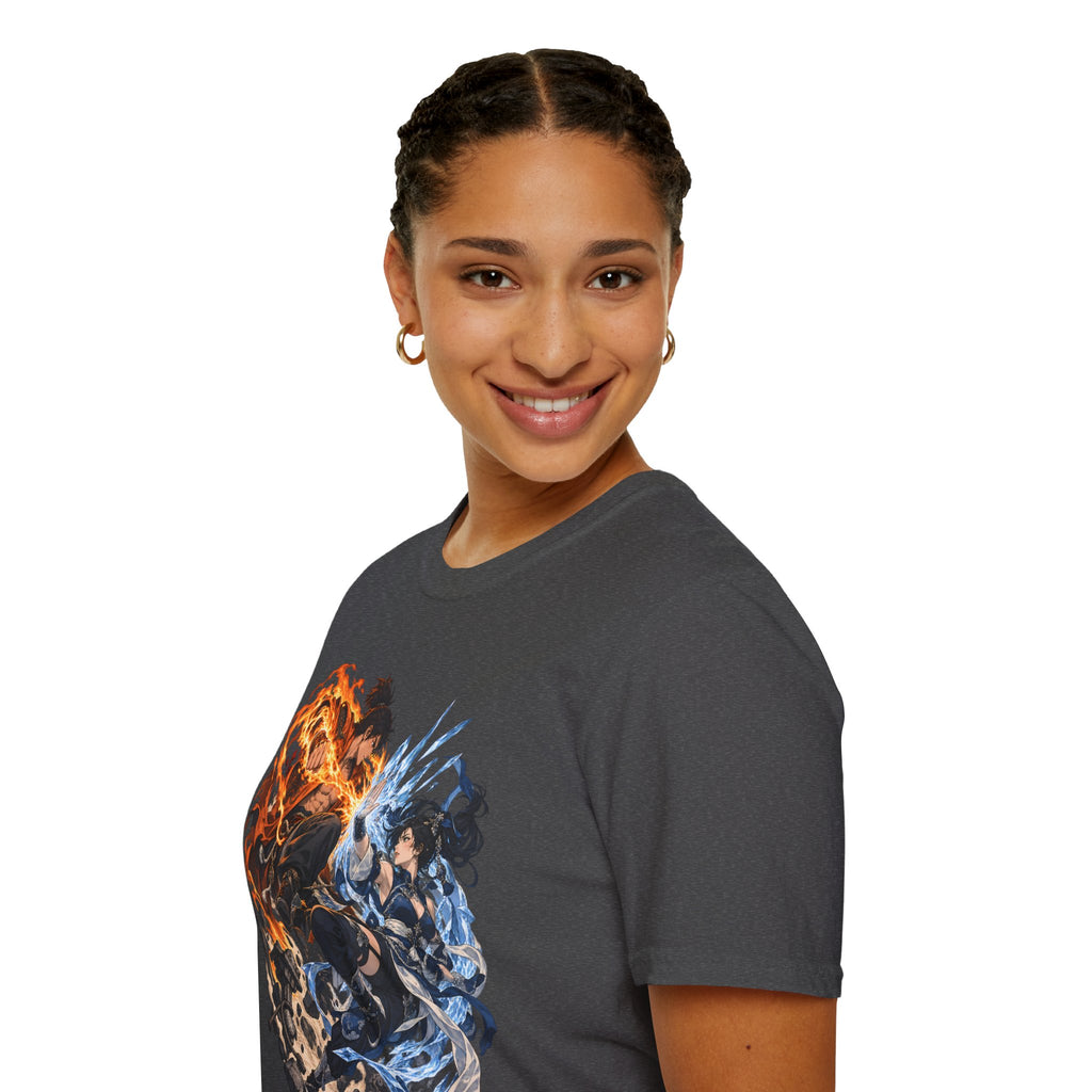 Elemental Battle | Fire vs Ice | Ninja Japanese Fantasy T-Shirt