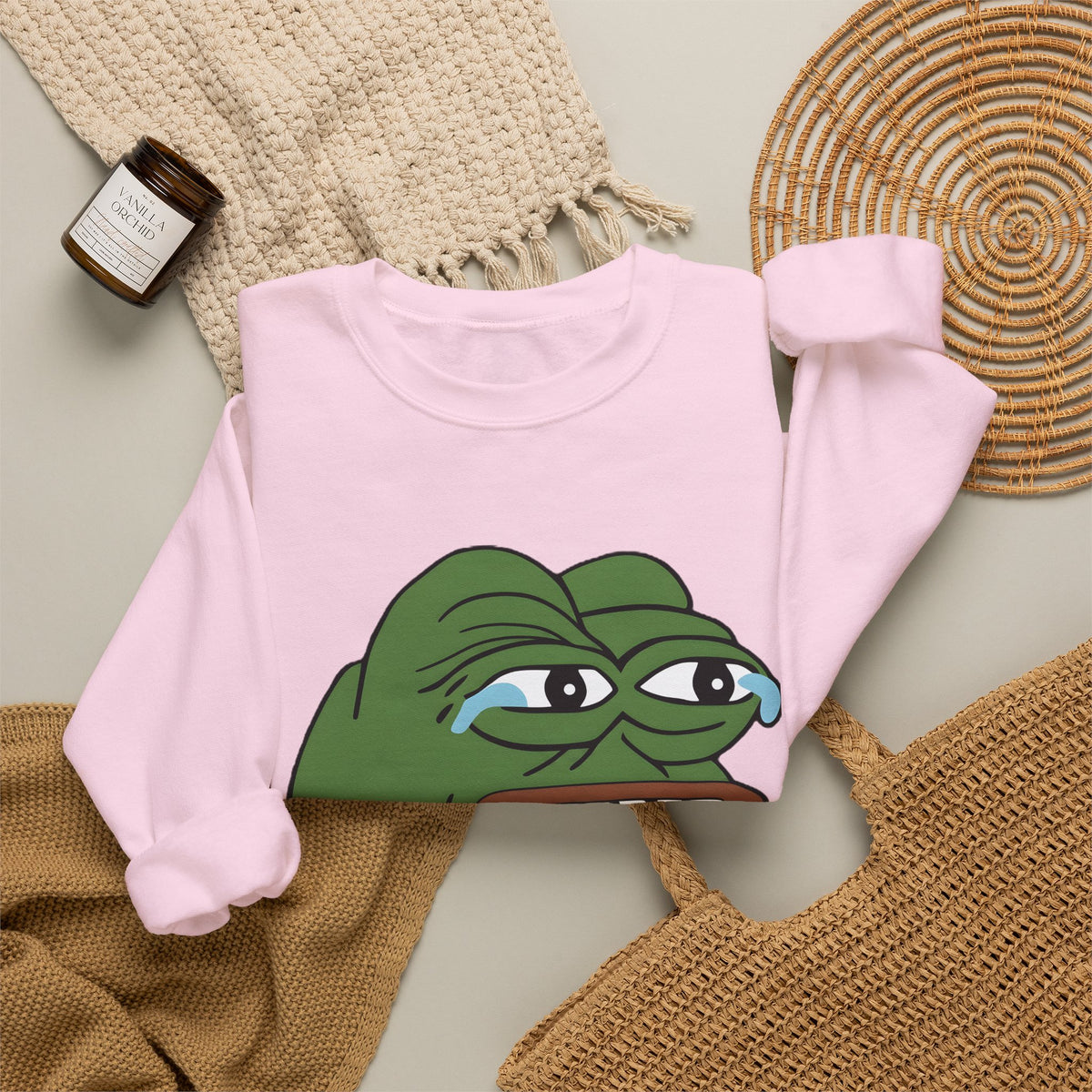 Pepe Frog Laughing Crewneck Sweatshirt
