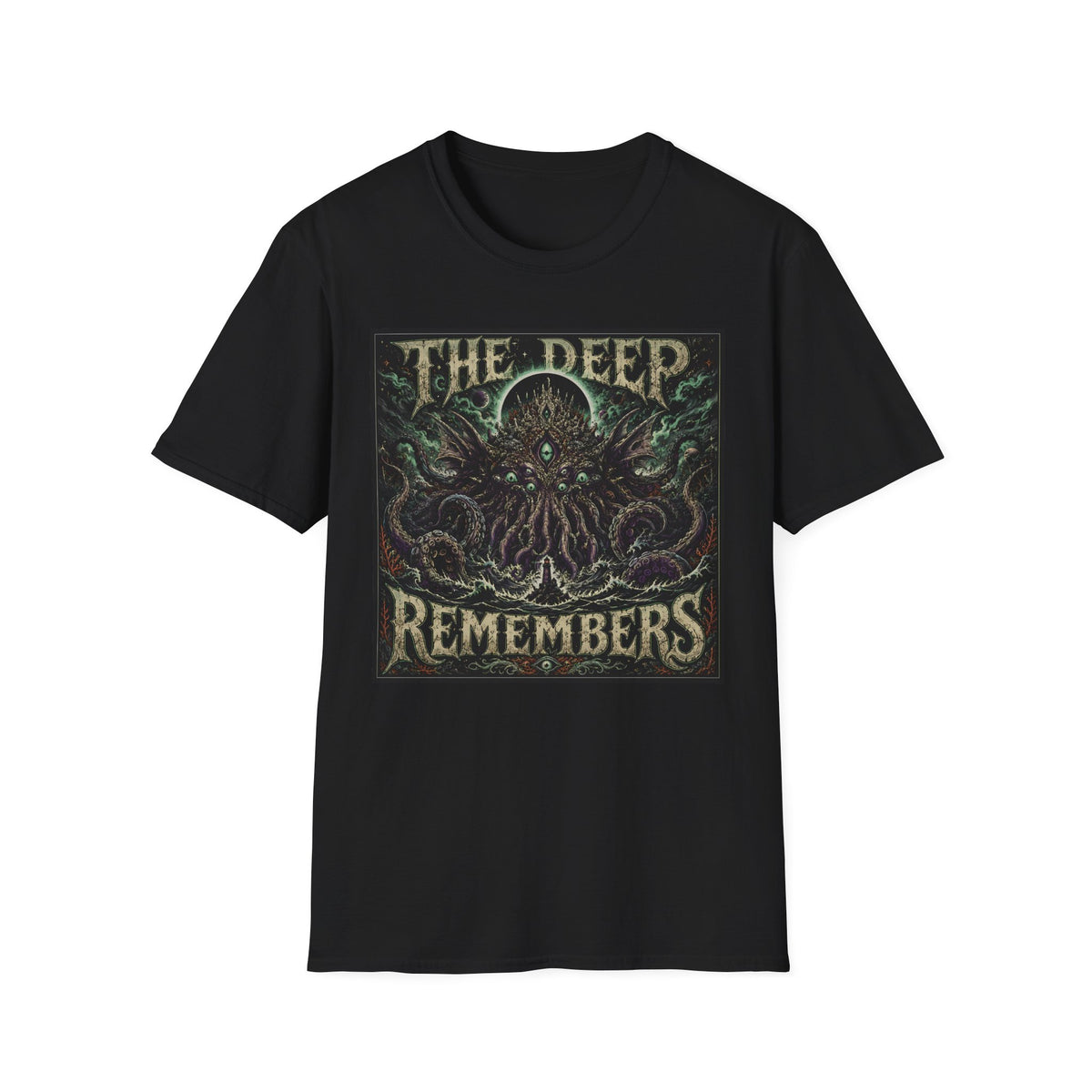 The Deep Remembers T‑Shirt — Cthulhu/Deep Sea Mythos Graphic Tee