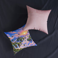 Sky Islands Pixel Art Floating Castle Cushion | Decorative Sofa Pillow