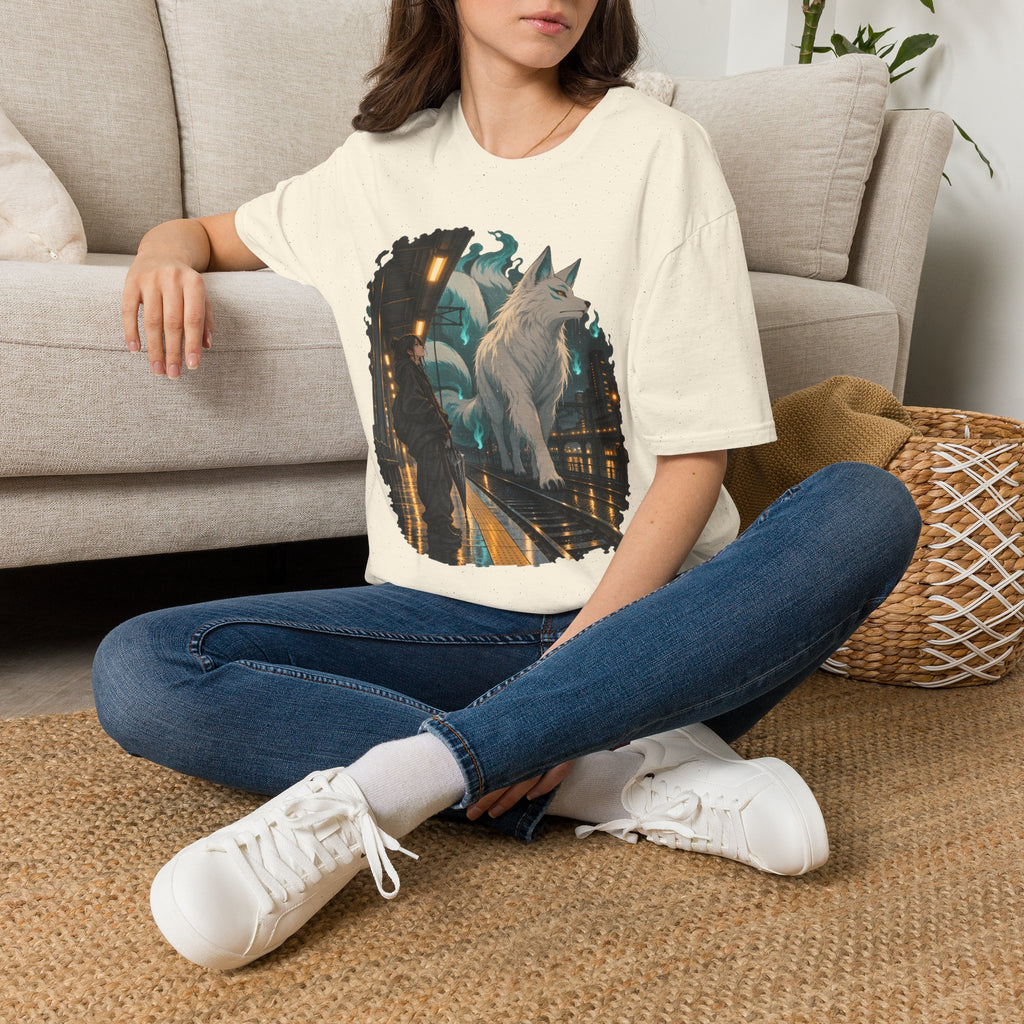 Wolf in the Rain | Last Train Home T-Shirt | Urban Nightscape Graphic Tee