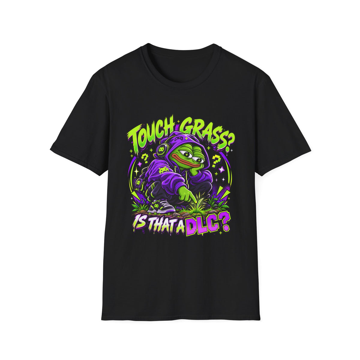 Touch Grass? Is That A DLC? Gaming Frog Graphic T-Shirt