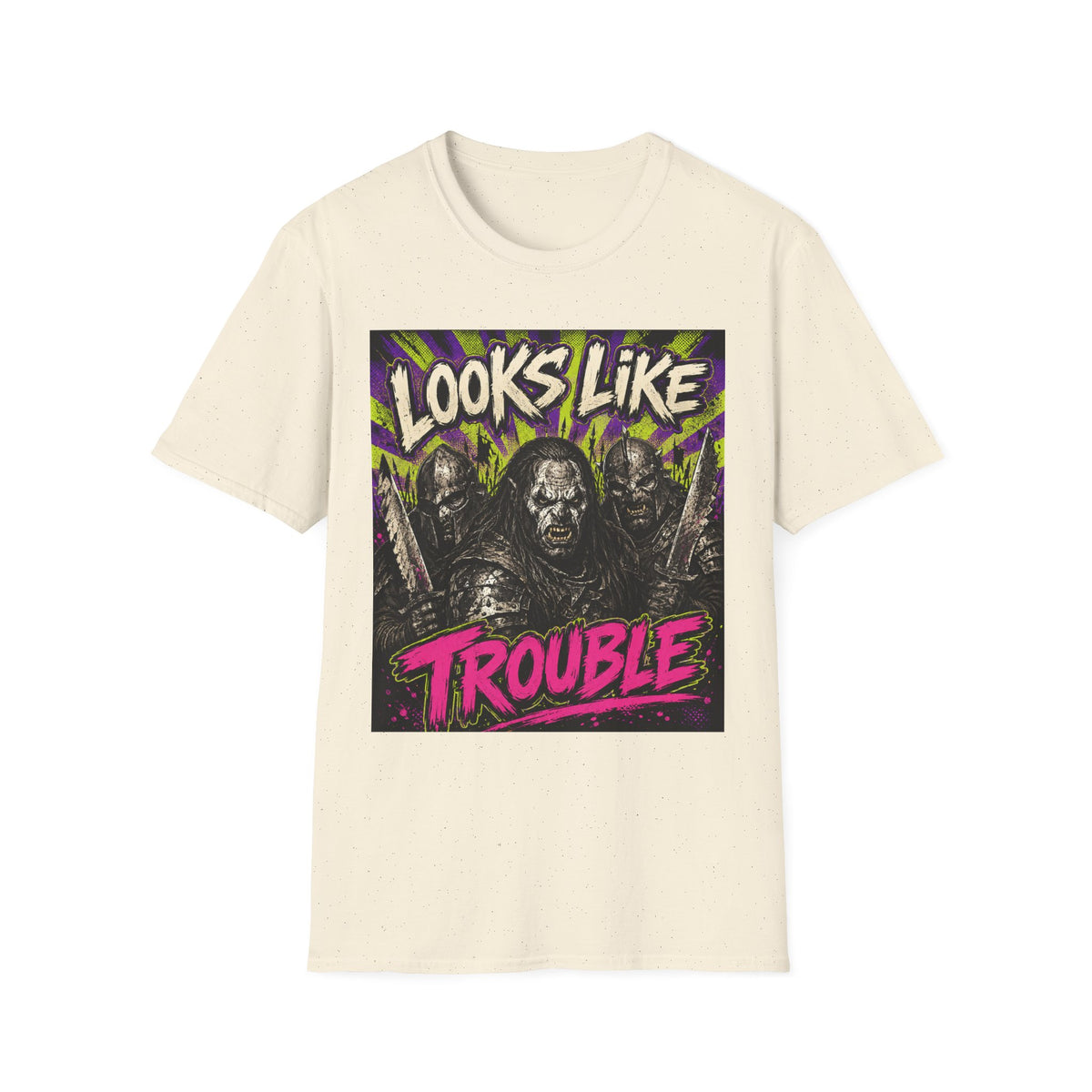 Looks Like Trouble Graphic T-Shirt — Retro Fantasy Orc Design