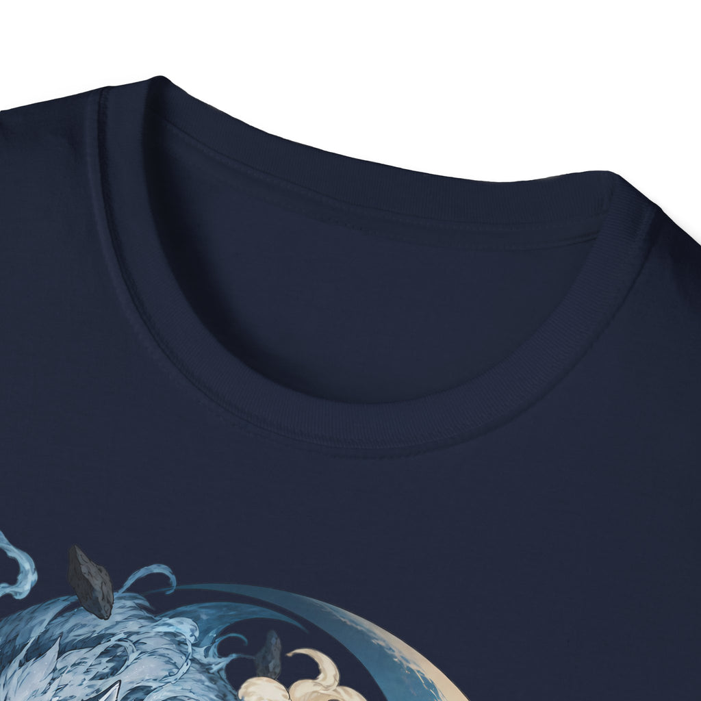 Wolf Spirit T-Shirt | Japanese Samurai | Yin Yang Blue & White Wolves Graphic Tee