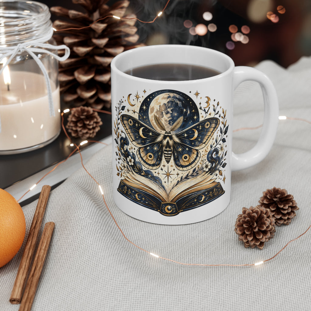 Moth & Moon | Book Readers Coffee Mug Gift (11oz)