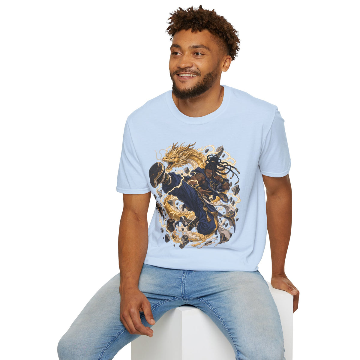 Golden Dragon | Ninja Dragon Kick | Martial Arts Warrior T Shirt