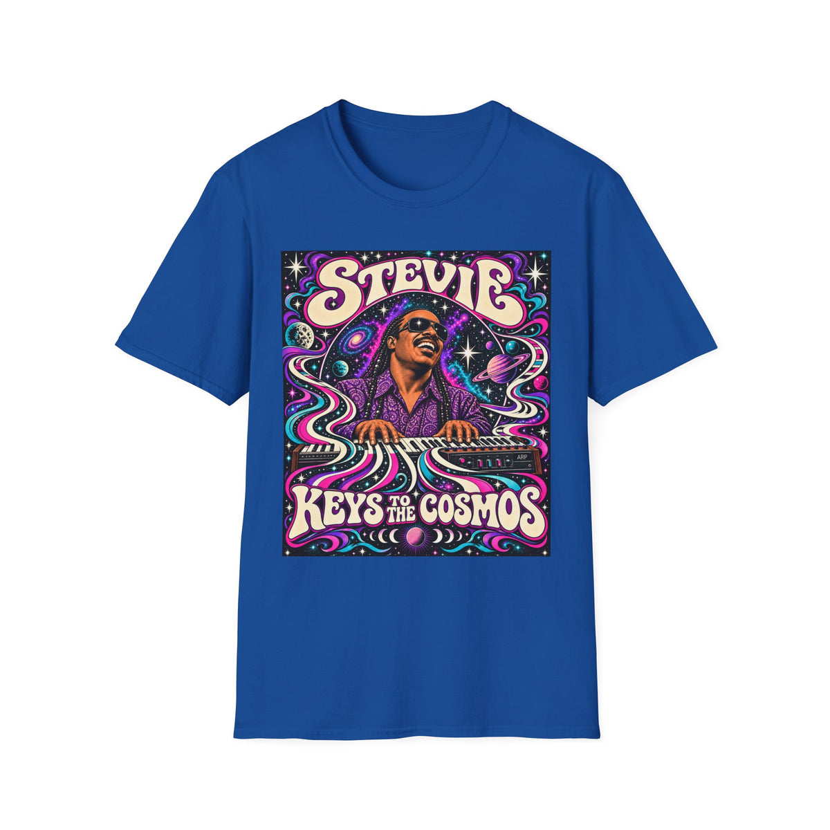 Stevie Keys to the Cosmos T-Shirt — Retro Psychedelic Music Tribute Tee