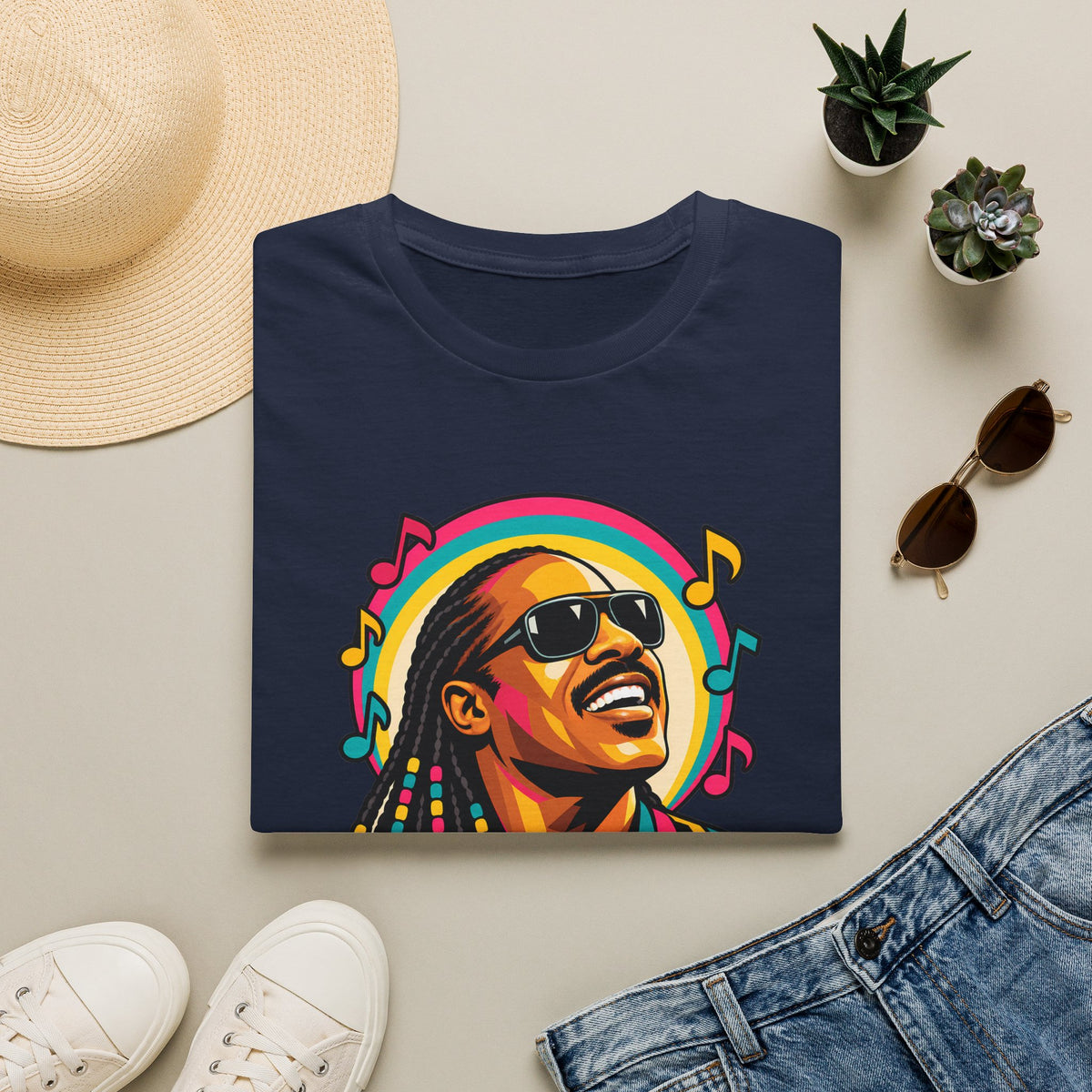 Stevie Wonder Life in Colour Music Legend Portrait T-Shirt