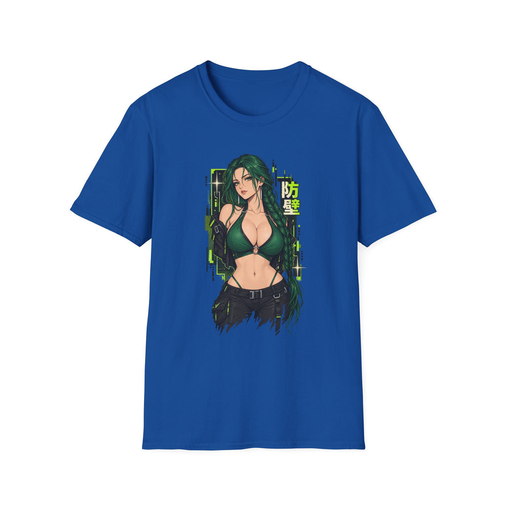 Jade | Anime Green-Haired Sexy Pin Up Girl Warrior Graphic Shirt