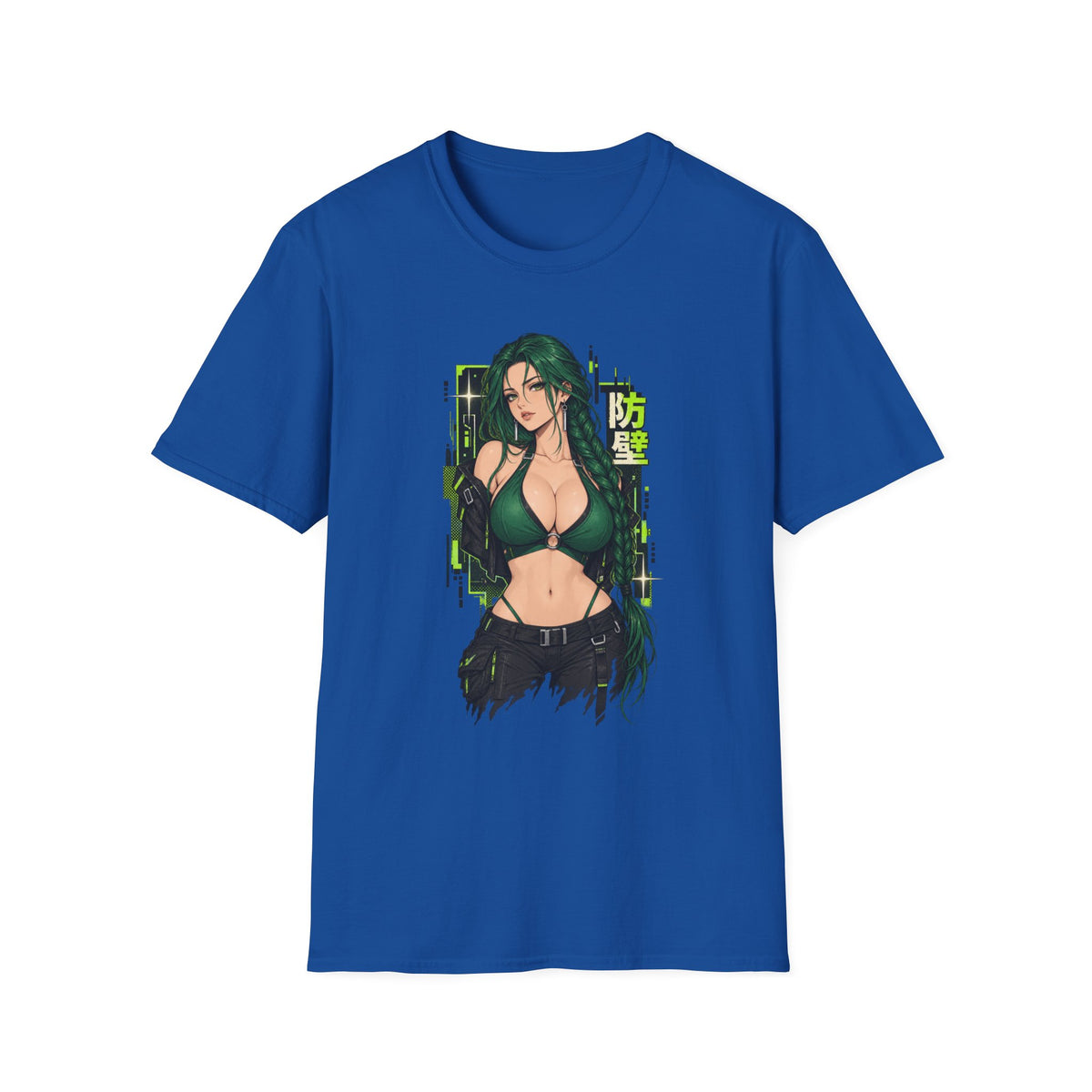 Jade | Anime Green-Haired Sexy Pin Up Girl Warrior Graphic Shirt