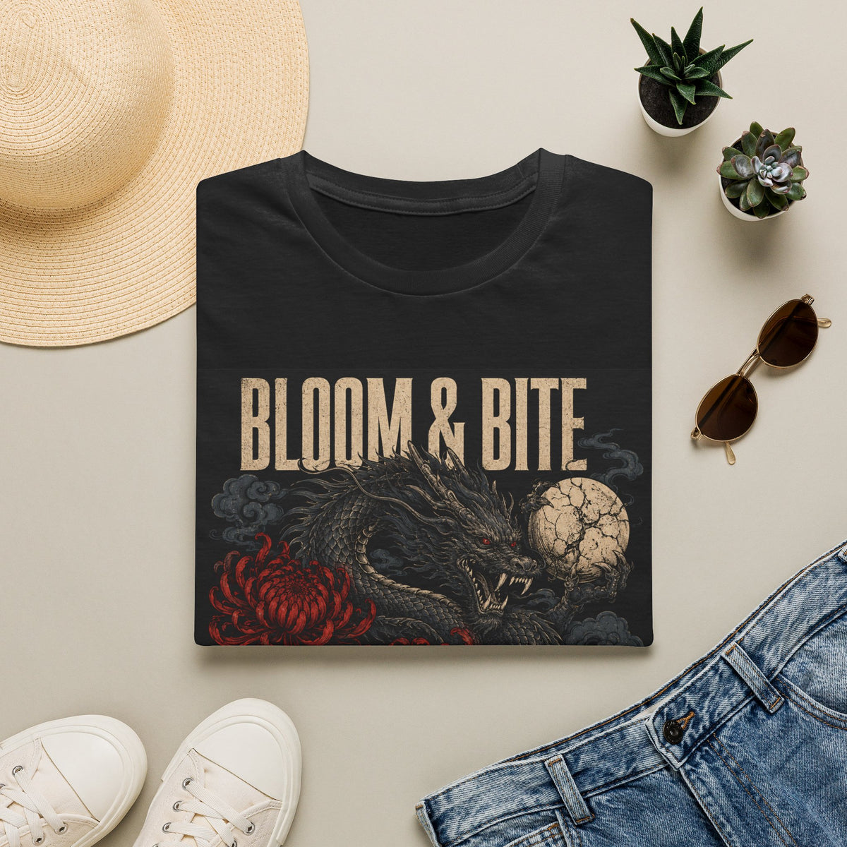 Bloom & Bite Dragon Floral Graphic Tee