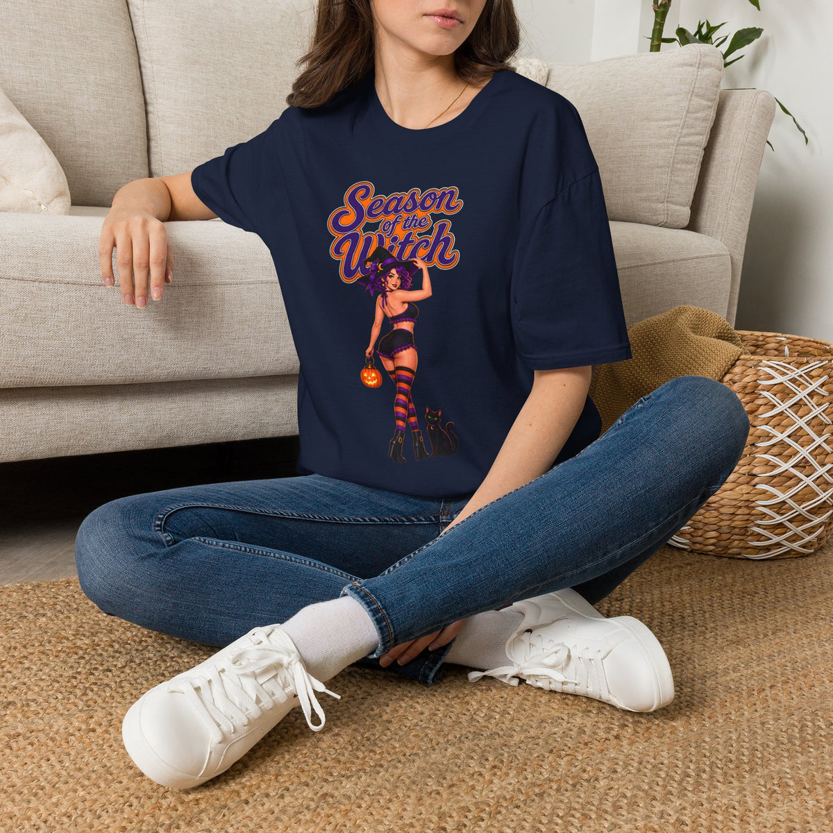 Season of the Witch T-Shirt — Retro Pinup Halloween Witch Graphic Tee