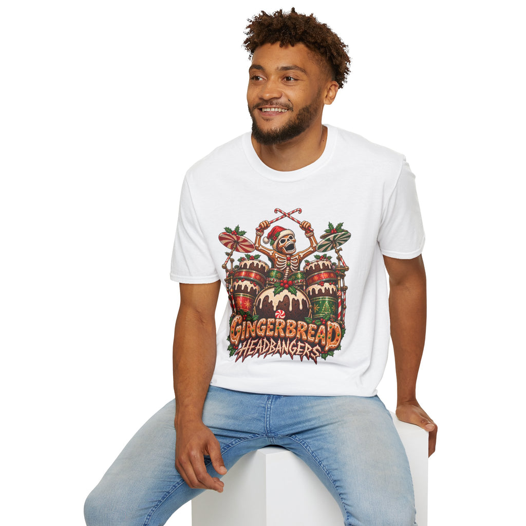 Gingerbread Headbangers | Drummer Christmas T-Shirt
