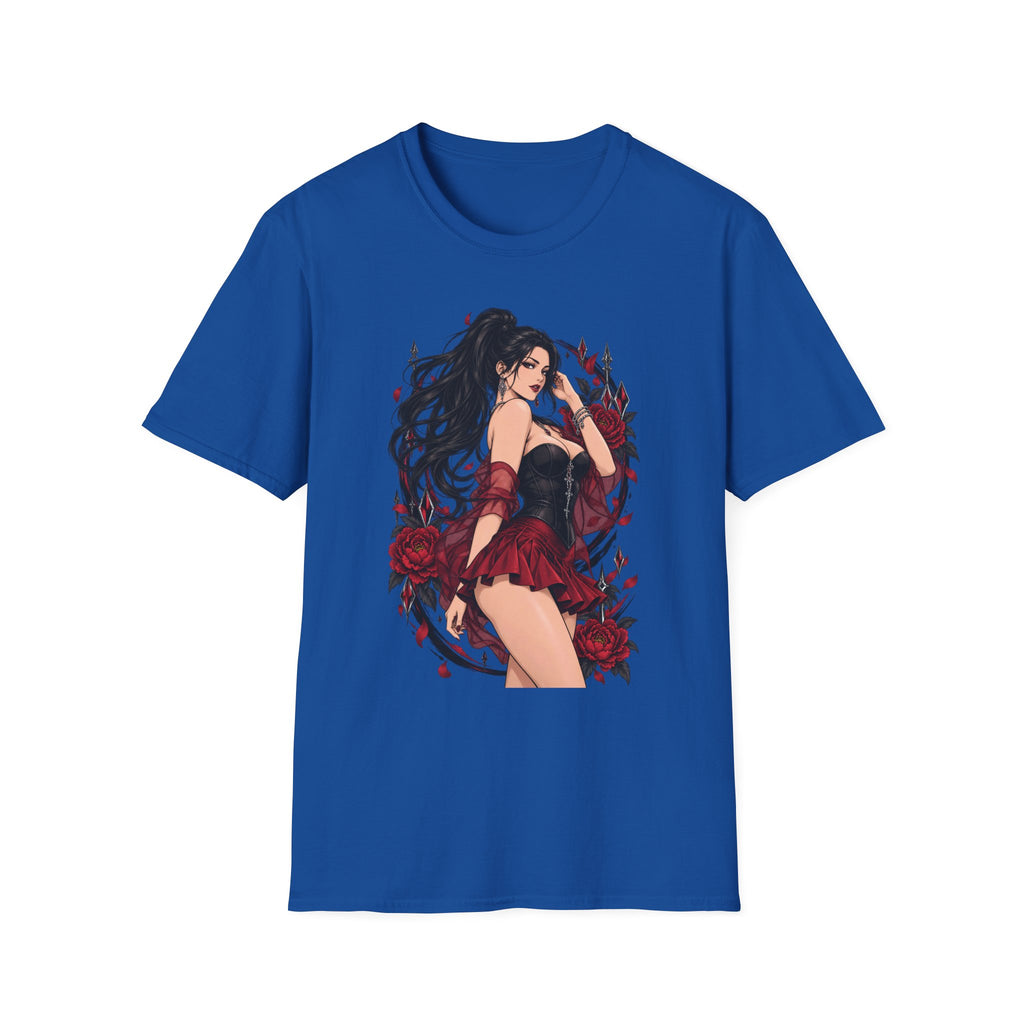The Seducer | Sexy Black Haired Pony Tail Pin Up Girl Graphic Shirt