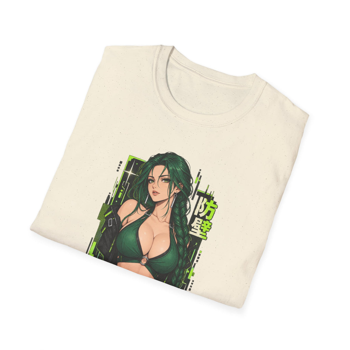 Jade | Anime Green-Haired Sexy Pin Up Girl Warrior Graphic Shirt