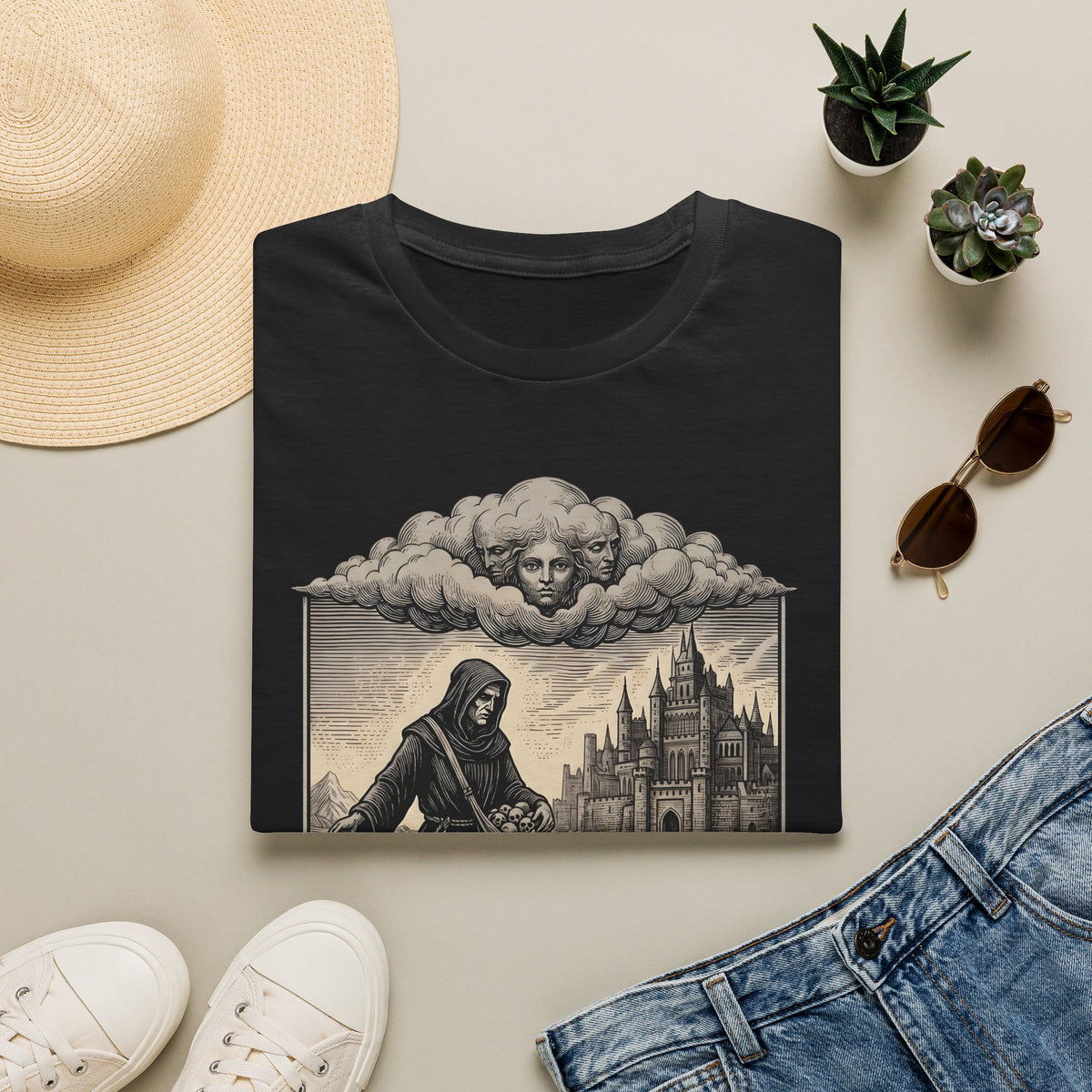 Watch over the Dead - T-Shirt, Gothic / Dark Fantasy Skull Design