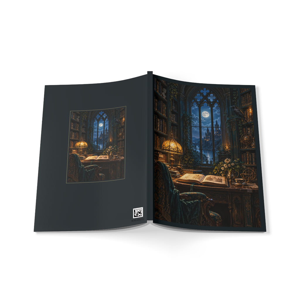 Gothic Library A5 Lined Notebook Dark Academia Journal 150 Pages