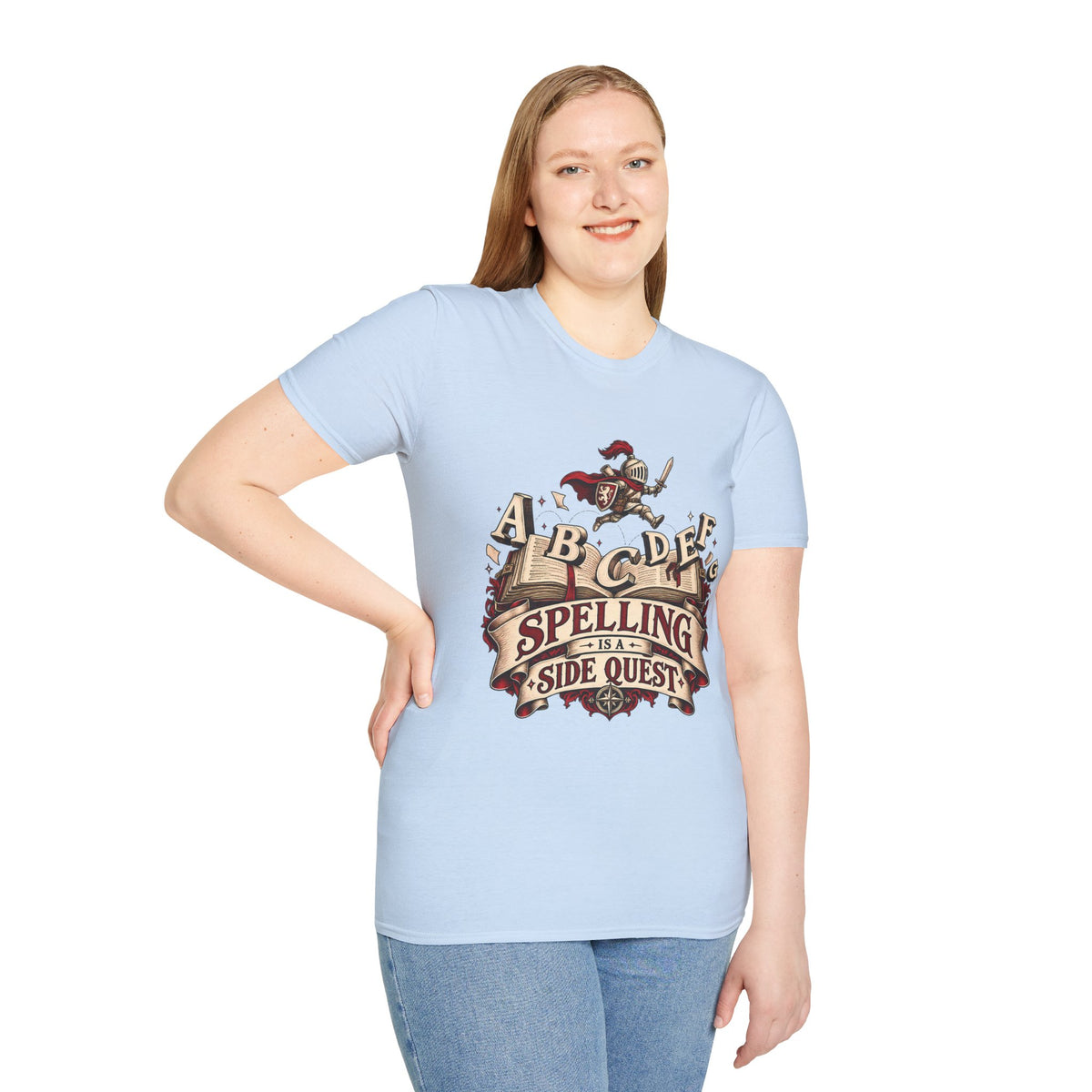 Spelling Is a Side Quest | Funny Spelling & Knight T Shirt