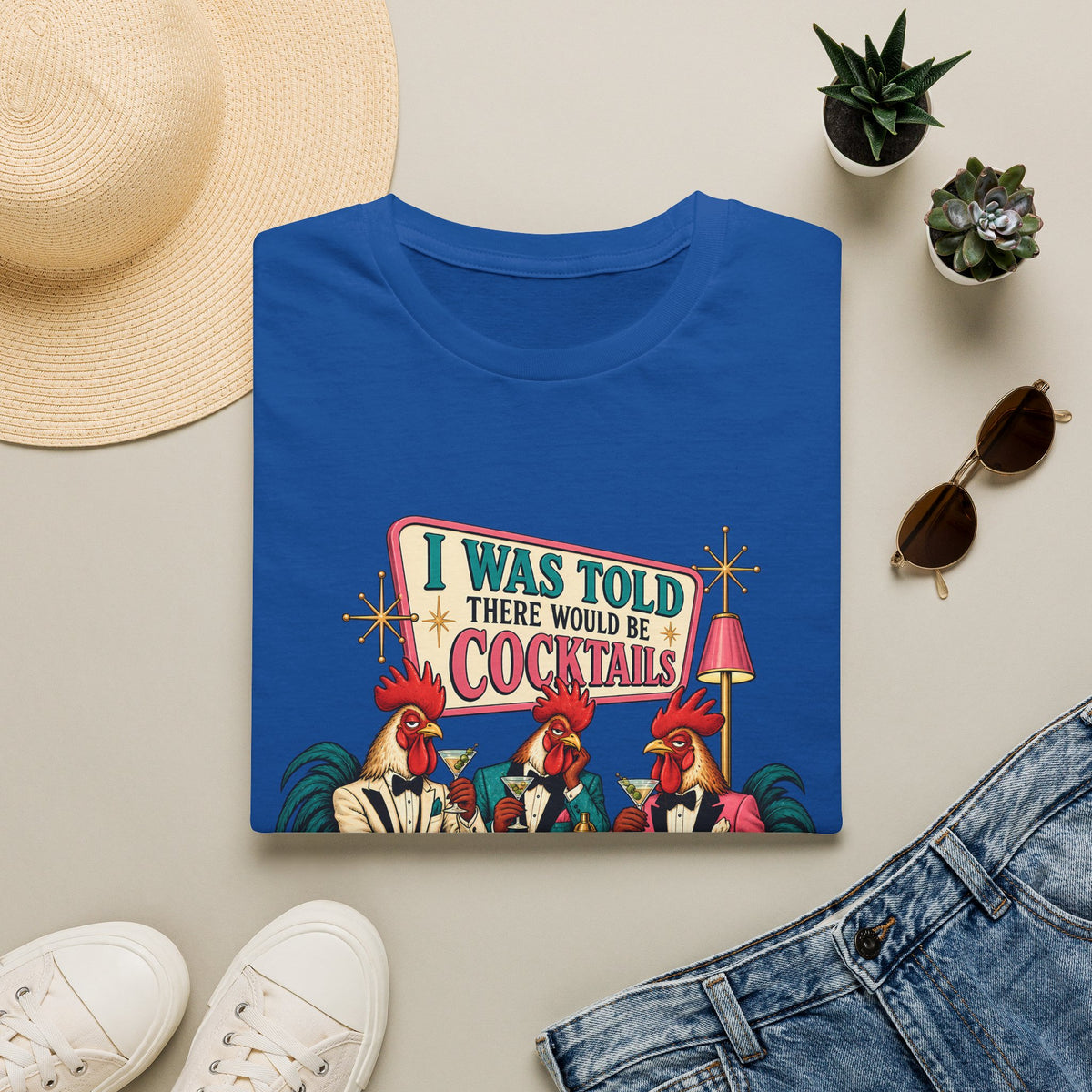 I Was Told There Would Be Cocktails T-Shirt | Retro Flamingo Bar Cocktail Tee