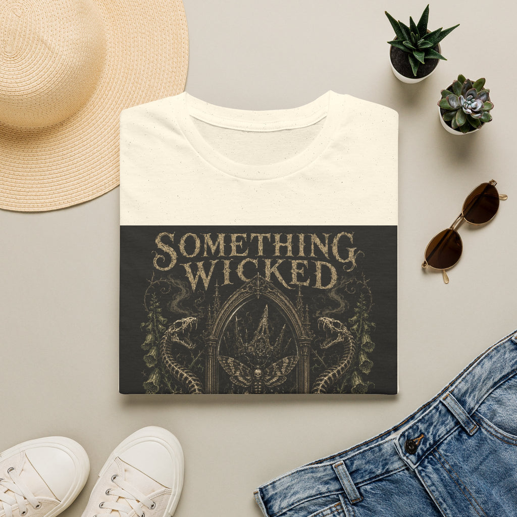 T-Shirt — "Something Wicked Remains" Gothic Skull Vintage Graphic