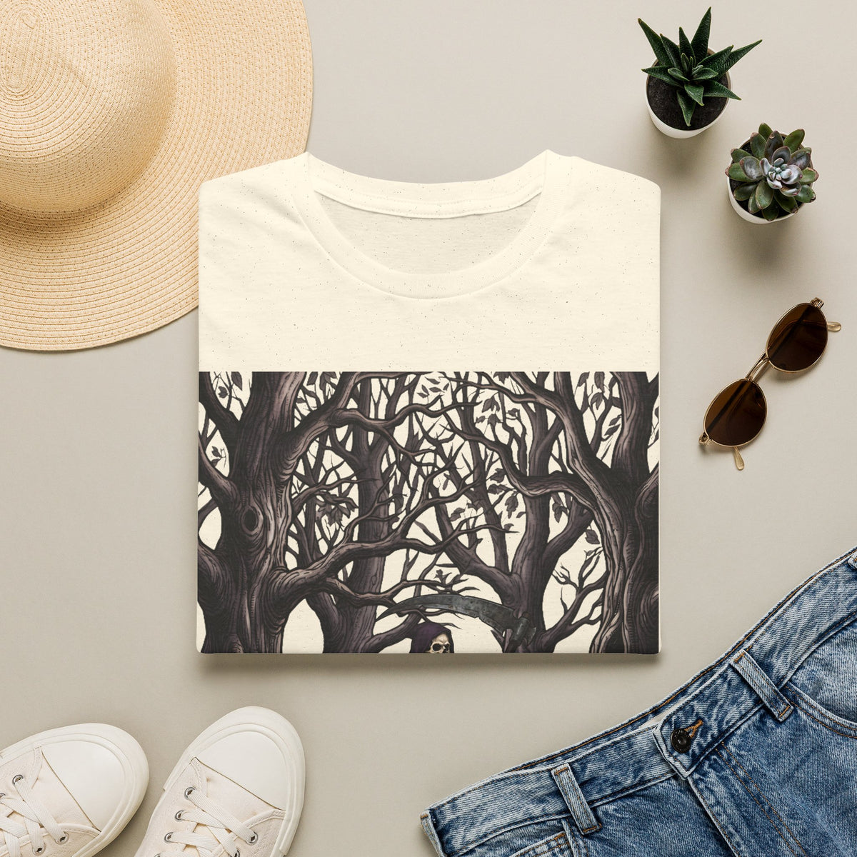 Roam the Woods - T-Shirt, Gothic / Dark Fantasy Grim Reaper Design
