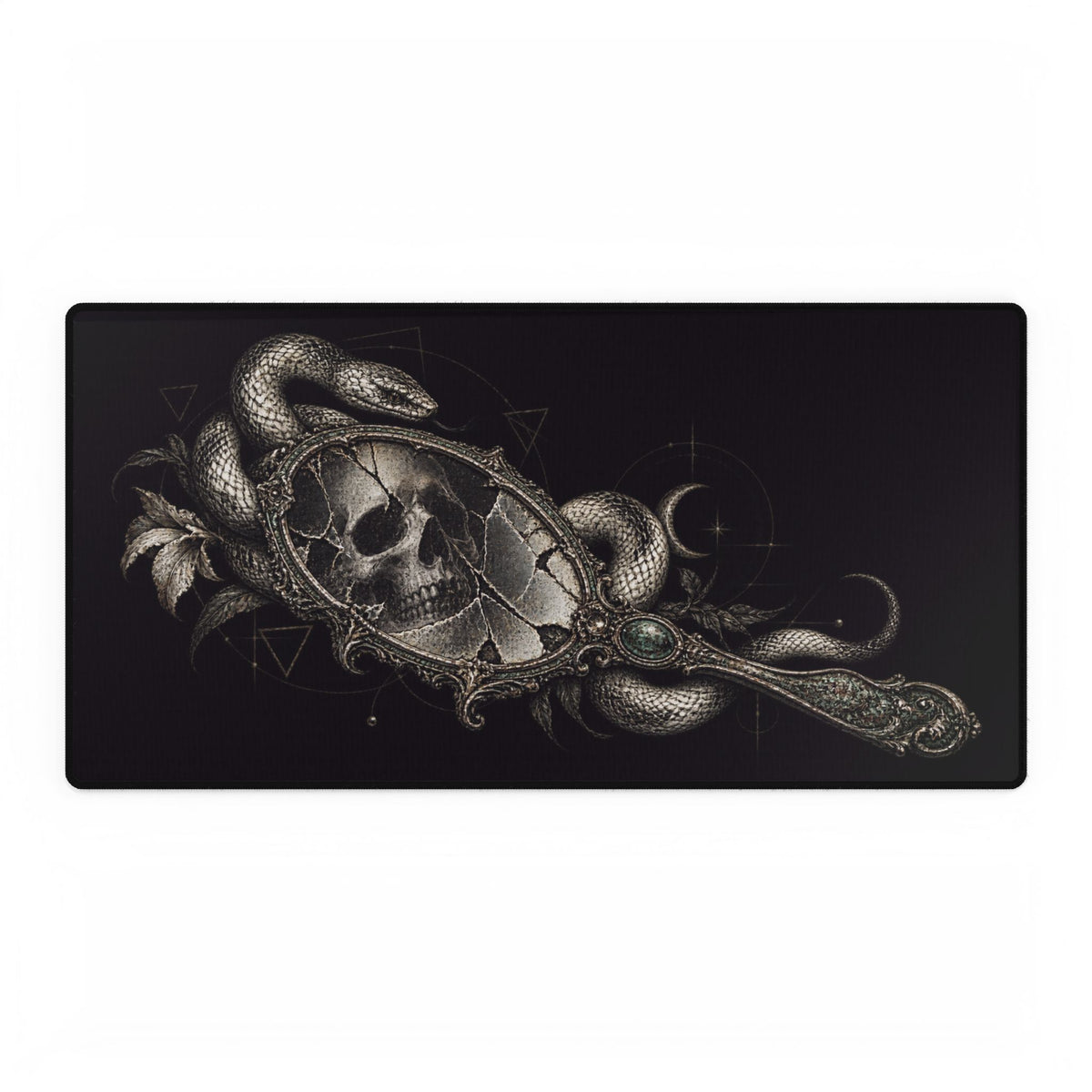 Mouse Mat | Serpent & Haunted Mirror | Gothic Occult Art Desk Pad