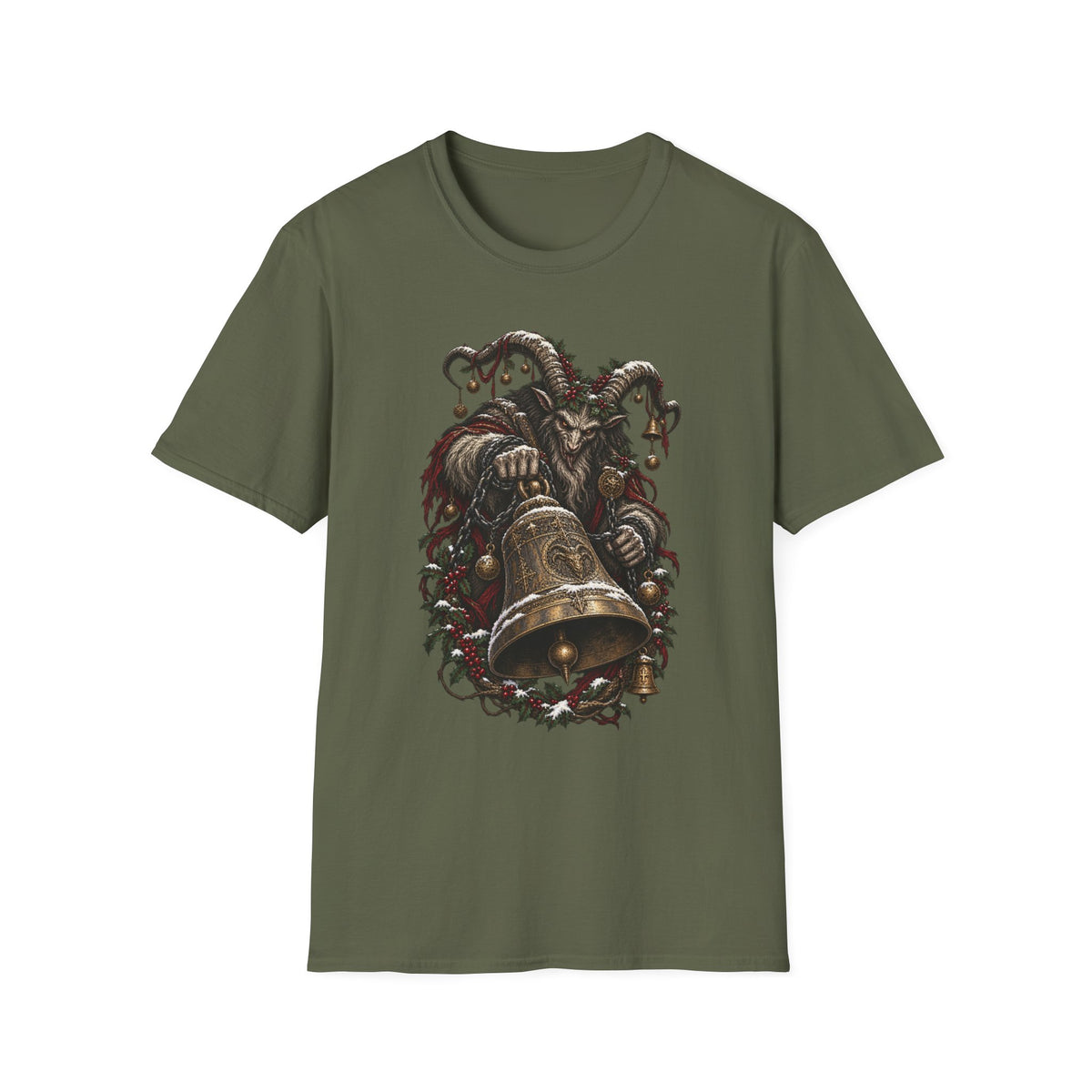 Krampus with Bell | Dark Christmas Demon T-Shirt