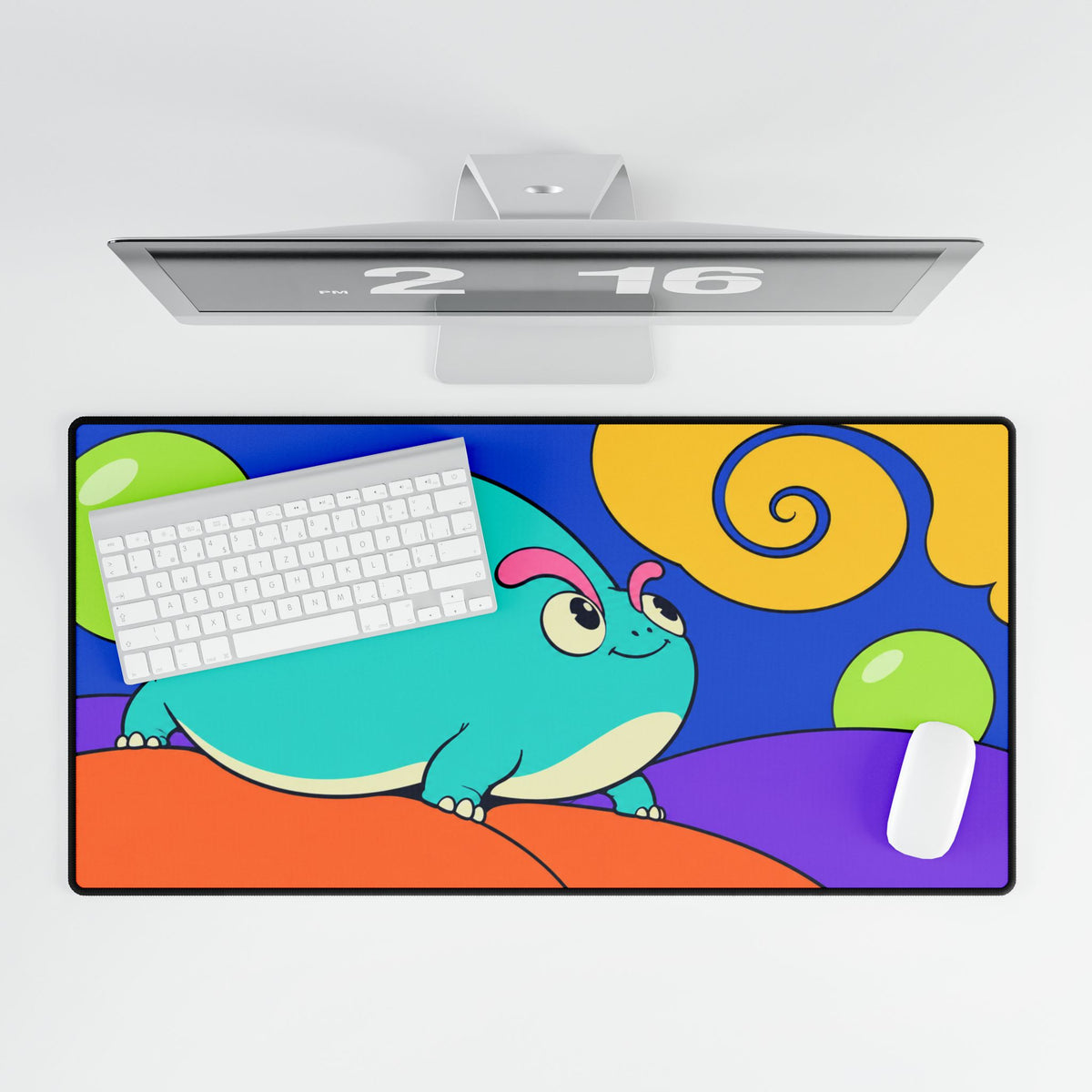 Cute Chubby Frog Desk Mat | Colourful Cartoon Mouse Pad for Gamers & Kids