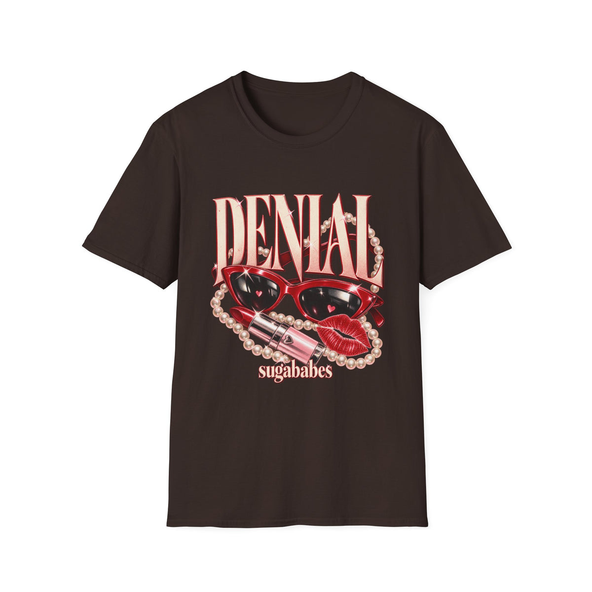 Denial | Sugababes | Retro Sunglasses & Lipstick Design Graphic T-Shirt