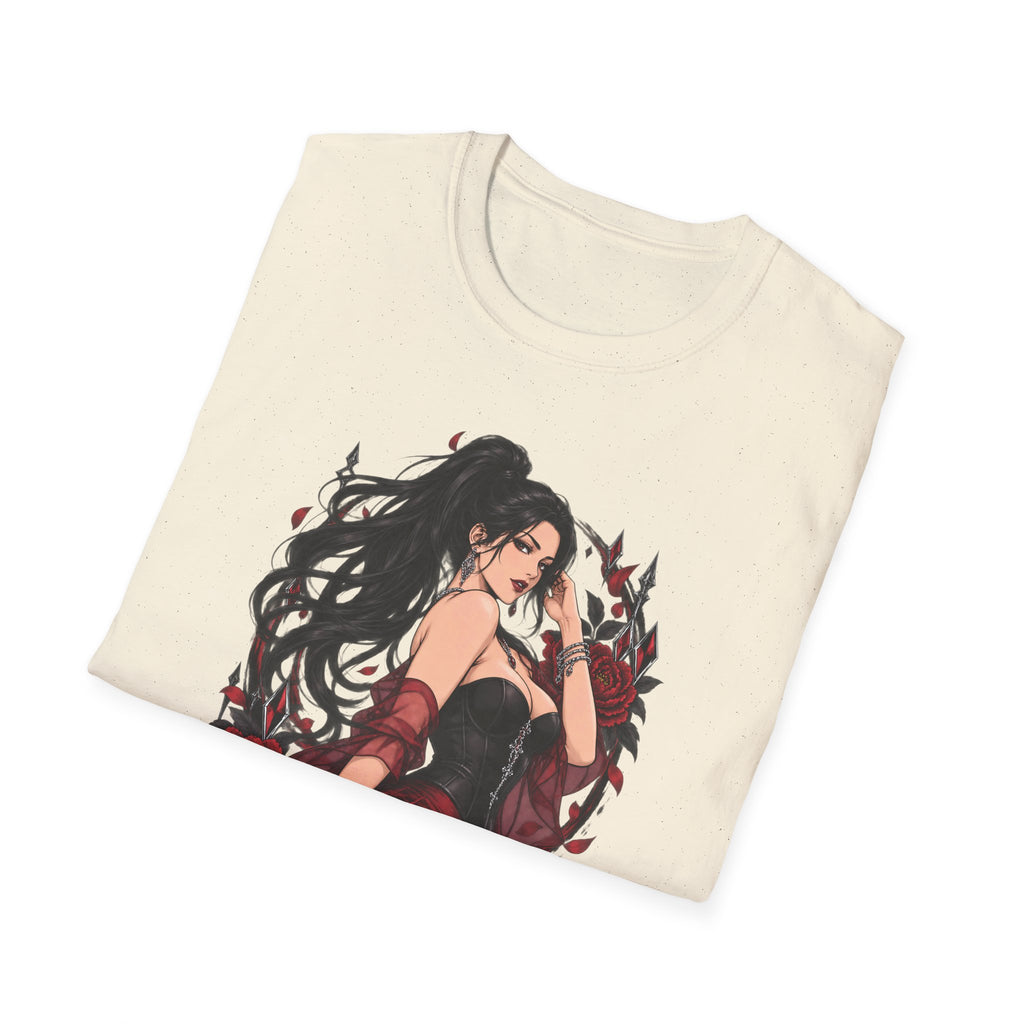 The Seducer | Sexy Black Haired Pony Tail Pin Up Girl Graphic Shirt