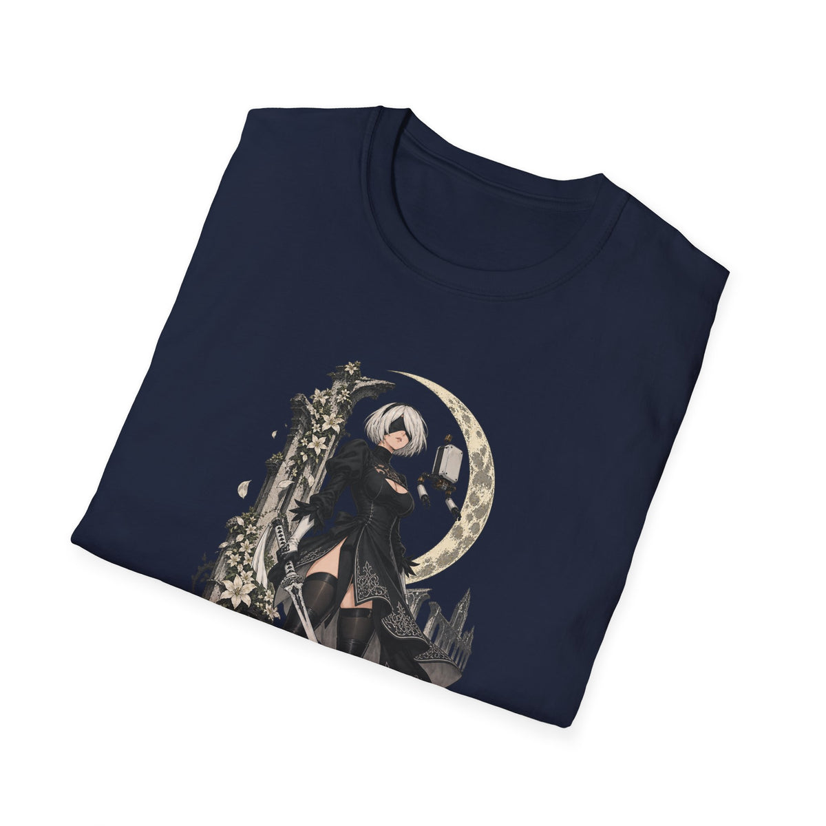 2B | Nie: Automata | Anime Gothic Warrior Moonlight Pin Up T-Shirt