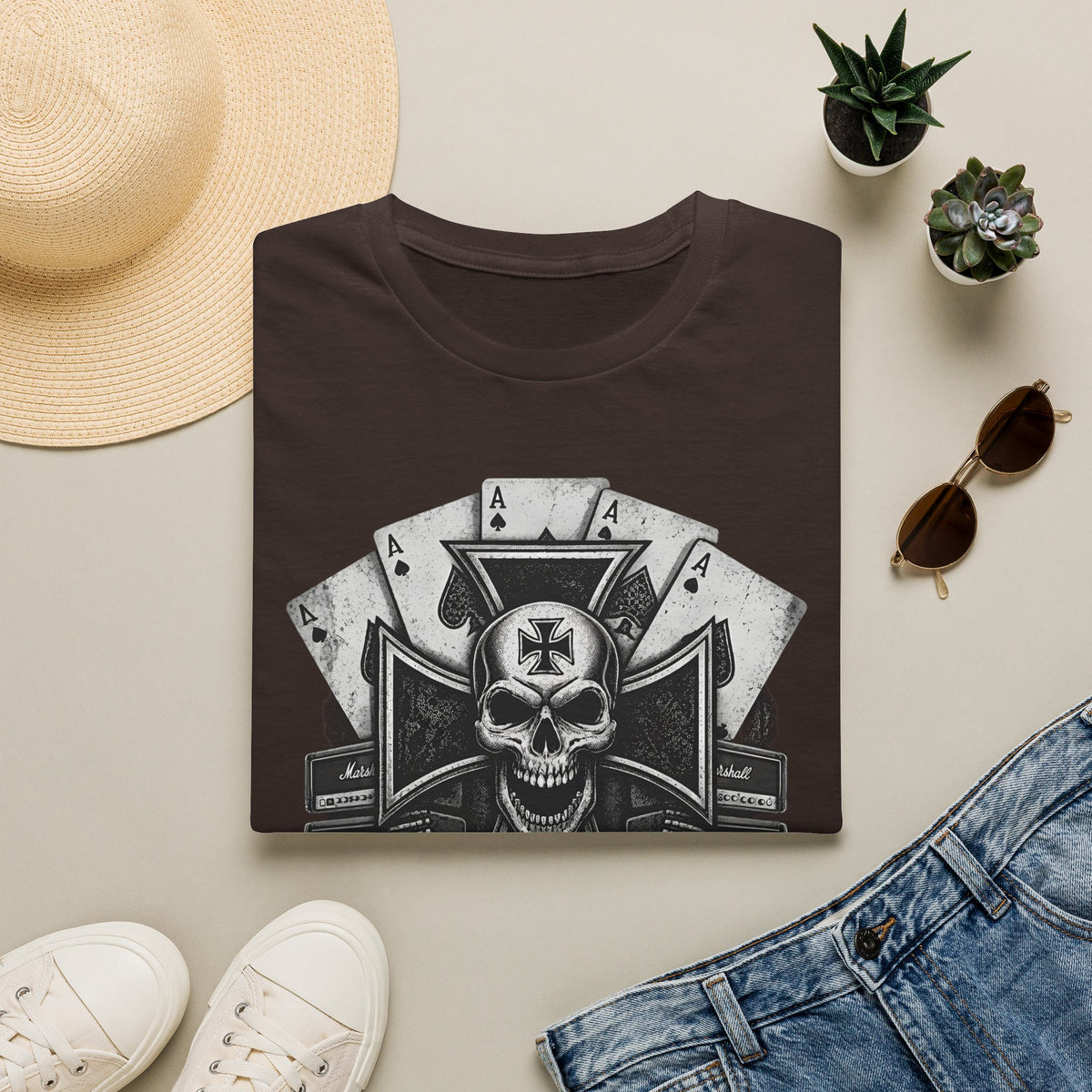 Killed by Death Lemmy Inspired Ace Cards T‑Shirt - ' Vintage Gothic Tee